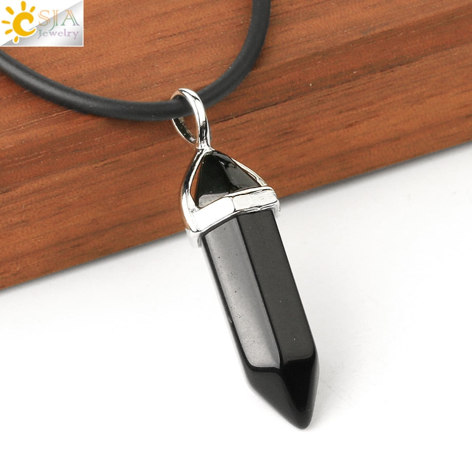 Crystal Necklaces Gem Stone Quartz Necklace Pendant Chakra