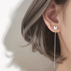 Long Tassel Butterfly Drop Earrings Jewelry