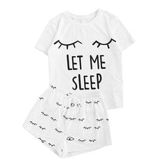 Homewear Cute Cartoon Printed Pajamas Set Casual Short Sleeve