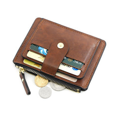 Small Fashion ID Card Holder Slim Leather Wallet