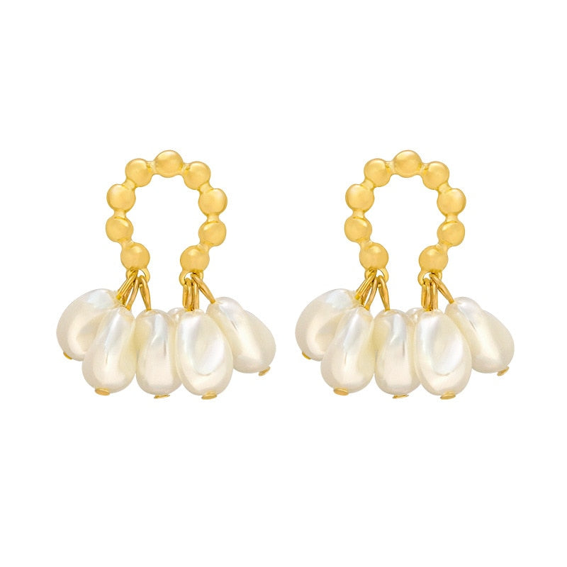 Fashion Baroque Pearl Versatile Pendant Earrings Jewelry