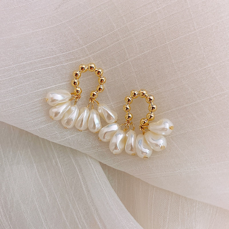 Fashion Baroque Pearl Versatile Pendant Earrings Jewelry