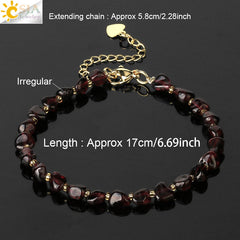 Gem Stone Bracelet for Women Chip Gravel Bracelets Purple Crystal