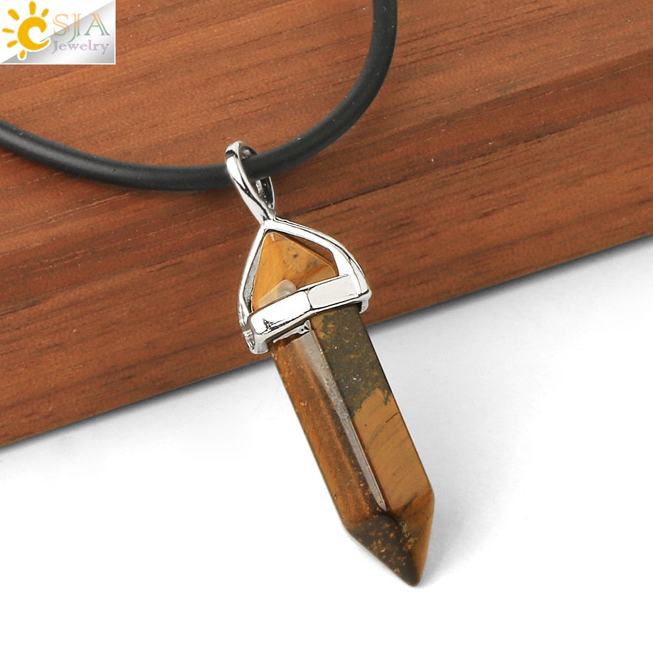 Crystal Necklaces Gem Stone Quartz Necklace Pendant Chakra