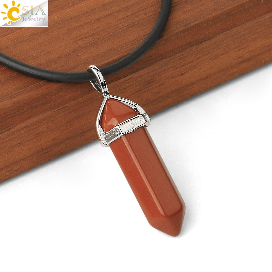 Crystal Necklaces Gem Stone Quartz Necklace Pendant Chakra