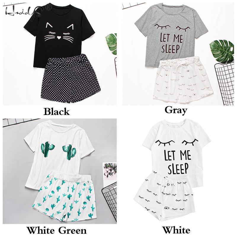 Pajamas Set Cartoon Casual Women Clothing