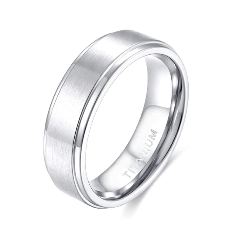 4/6/8/10mm Black Titanium Man Brushed Band Rings