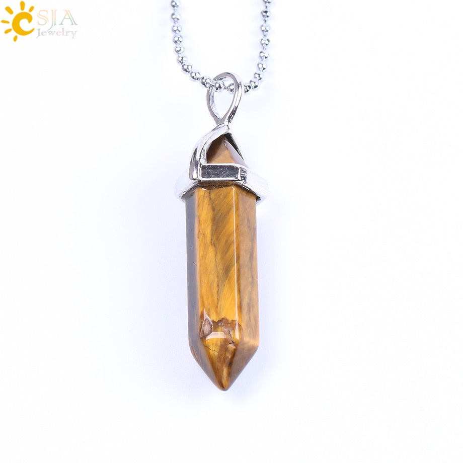 Crystal Necklaces Gem Stone Quartz Necklace Pendant Chakra