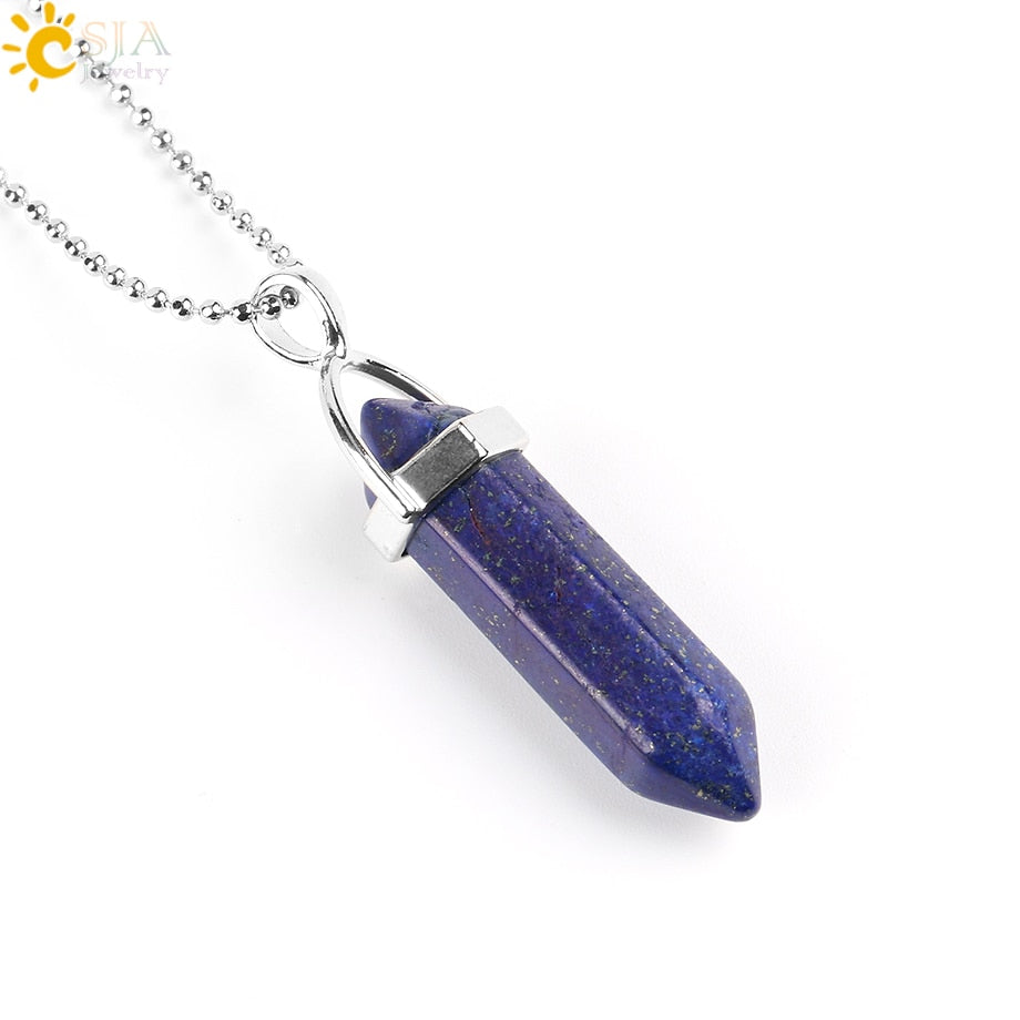 Crystal Necklaces Gem Stone Quartz Necklace Pendant Chakra