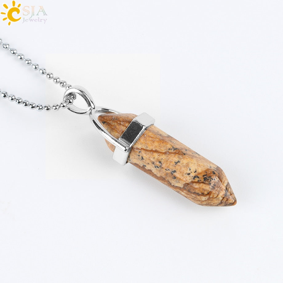 Crystal Necklaces Gem Stone Quartz Necklace Pendant Chakra