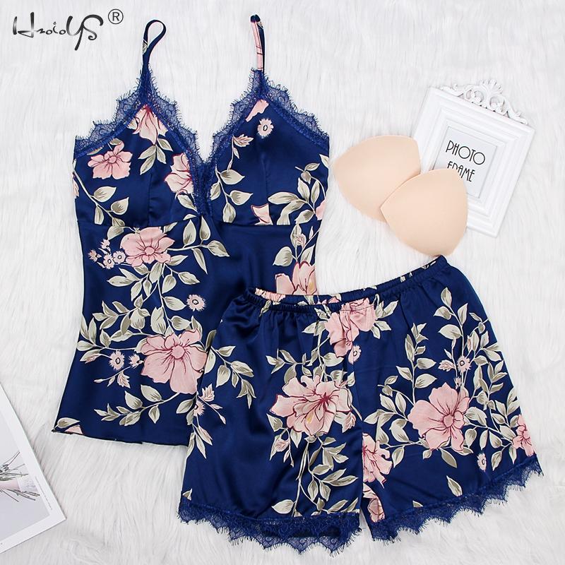 2 Piece Set Clothes For Summer Shorts Pajamas Sets Sleepwear Satin