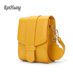 Women Mini Messenger Vertical Design Pu Leather Shoulder Bags