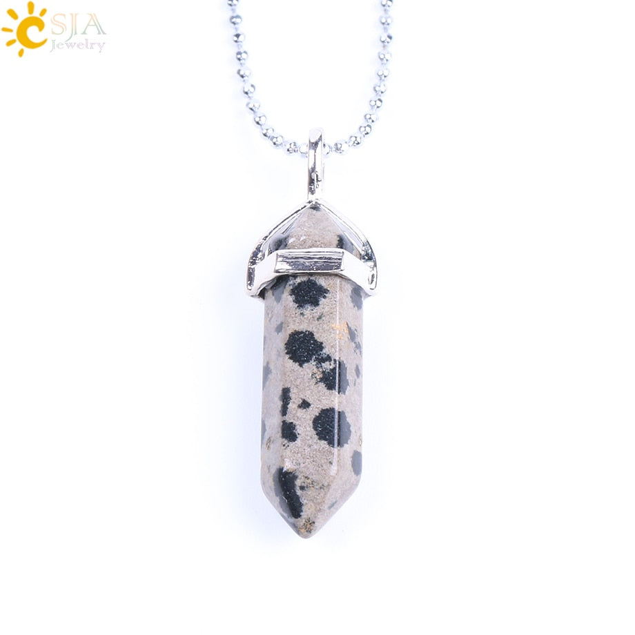 Crystal Necklaces Gem Stone Quartz Necklace Pendant Chakra