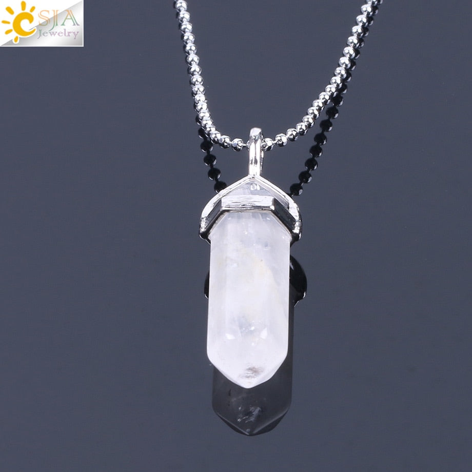 Crystal Necklaces Gem Stone Quartz Necklace Pendant Chakra