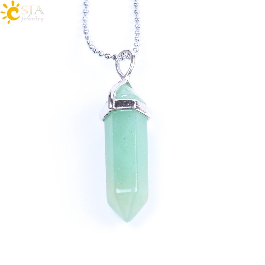 Crystal Necklaces Gem Stone Quartz Necklace Pendant Chakra