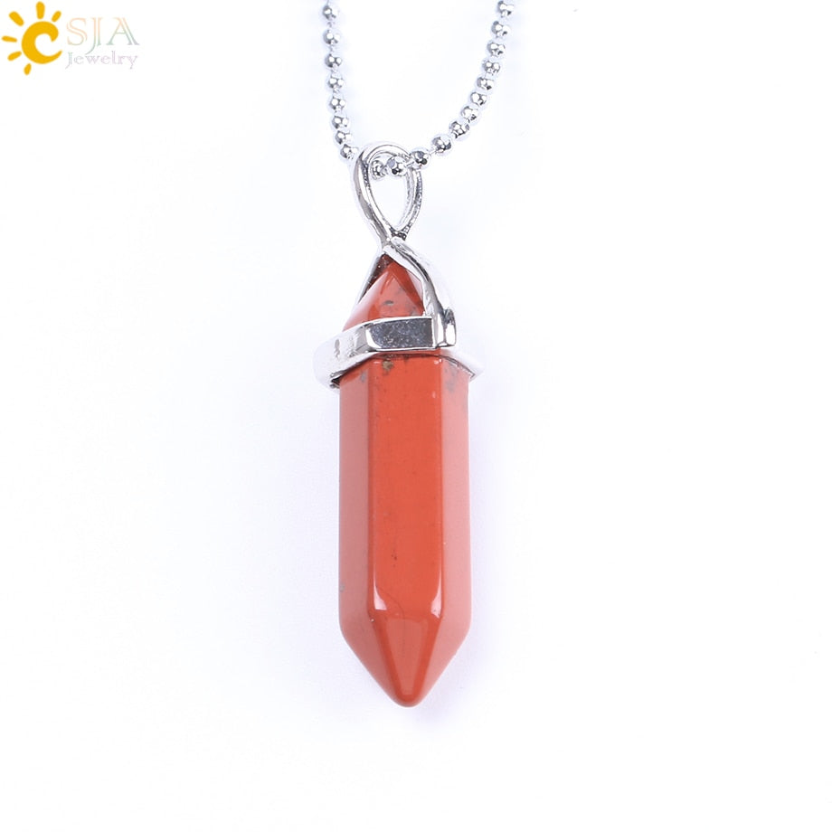 Crystal Necklaces Gem Stone Quartz Necklace Pendant Chakra