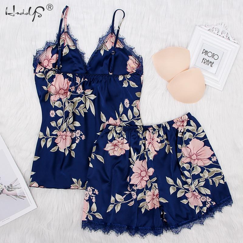 2 Piece Set Clothes For Summer Shorts Pajamas Sets Sleepwear Satin