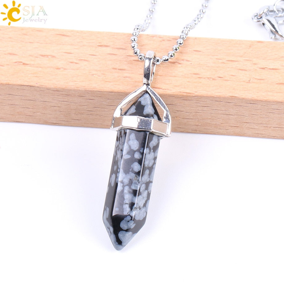 Crystal Necklaces Gem Stone Quartz Necklace Pendant Chakra