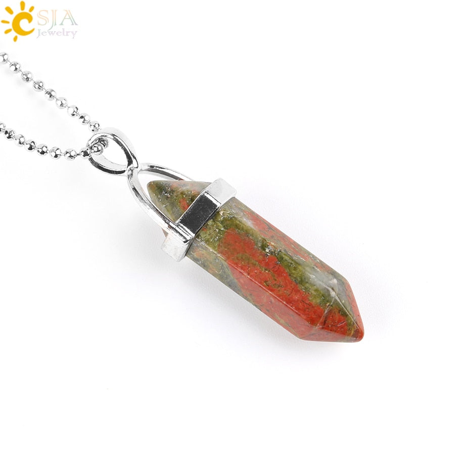 Crystal Necklaces Gem Stone Quartz Necklace Pendant Chakra