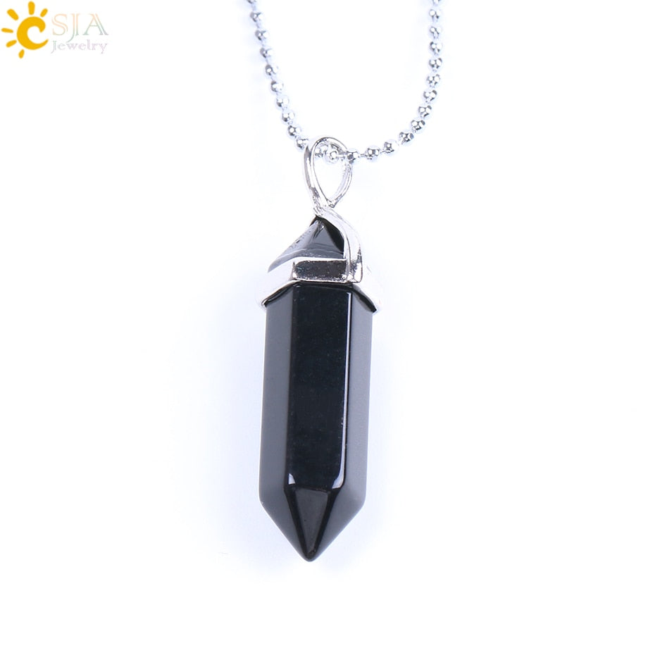 Crystal Necklaces Gem Stone Quartz Necklace Pendant Chakra