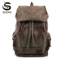 Casual Vintage Big Laptop Rucksack Canvas Drawstring Backpack