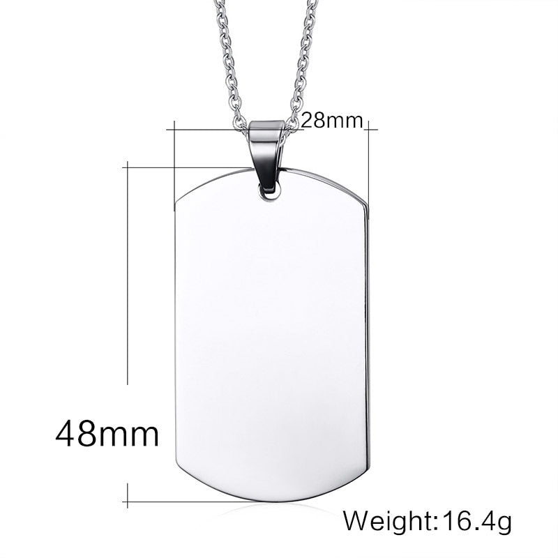 Stainless Steel Tag Necklace for Men Jewelry Chain Necklace