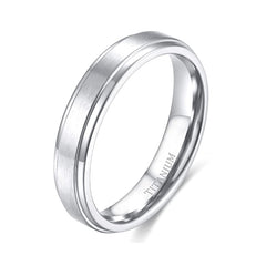 4/6/8/10mm Black Titanium Man Brushed Band Rings