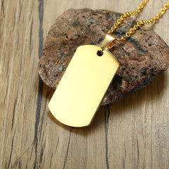 Stainless Steel Tag Necklace for Men Jewelry Chain Necklace