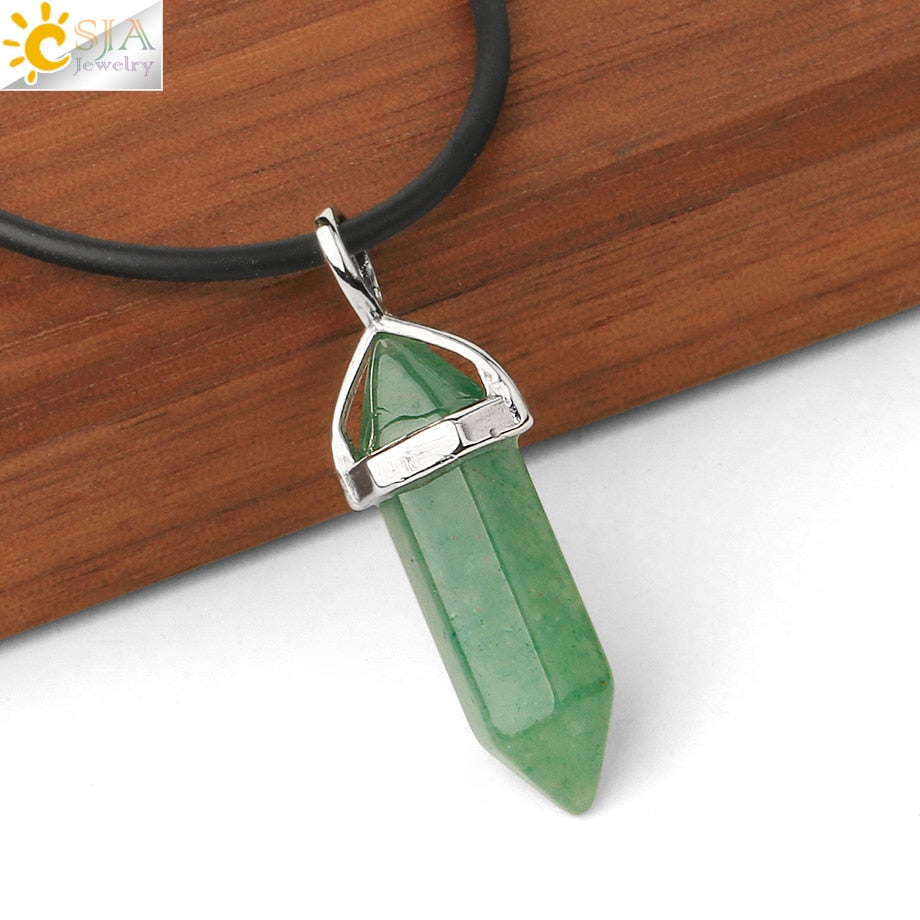 Crystal Necklaces Gem Stone Quartz Necklace Pendant Chakra