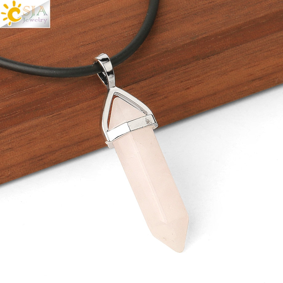 Crystal Necklaces Gem Stone Quartz Necklace Pendant Chakra