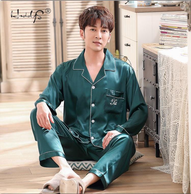 Luxury Pajama suit Satin Silk Pajamas Sets Couple Sleepwear Night Suit