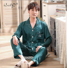 Luxury Pajama suit Satin Silk Pajamas Sets Couple Sleepwear Night Suit