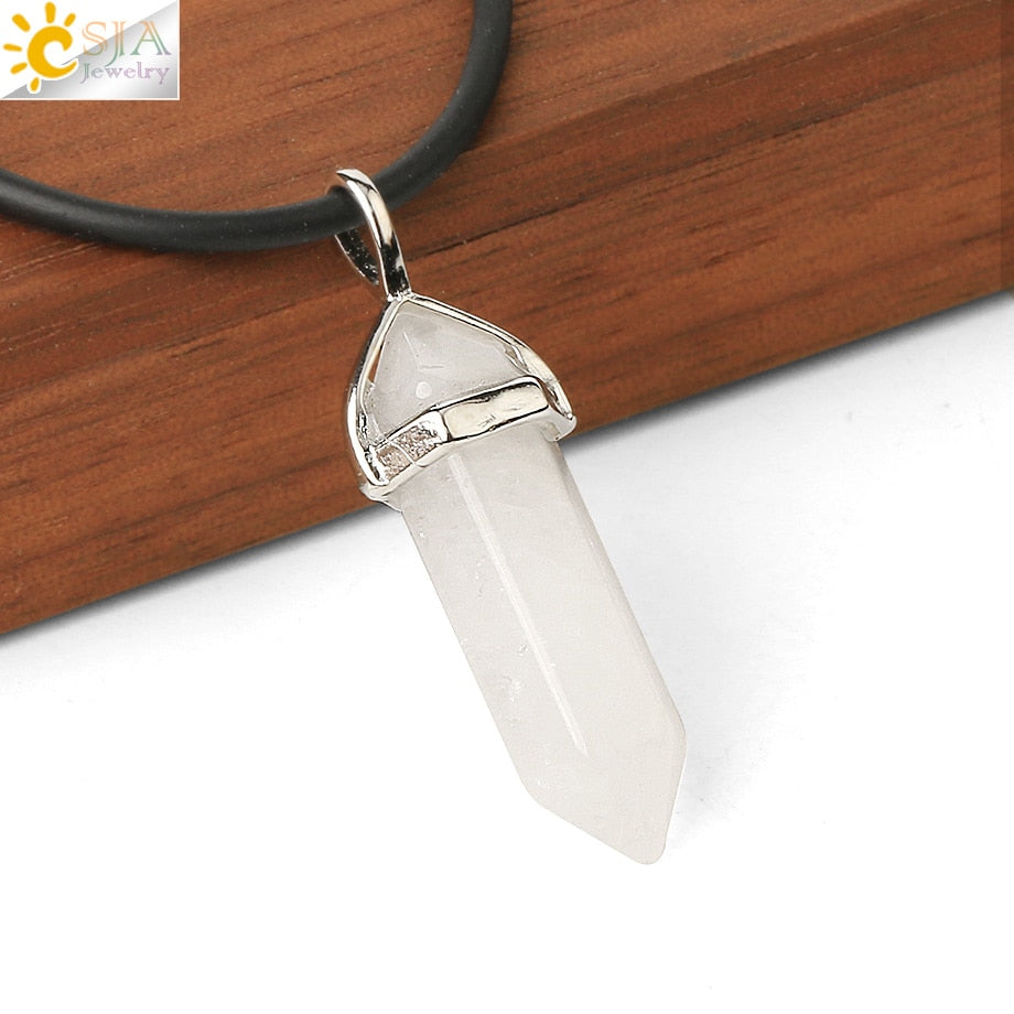 Crystal Necklaces Gem Stone Quartz Necklace Pendant Chakra