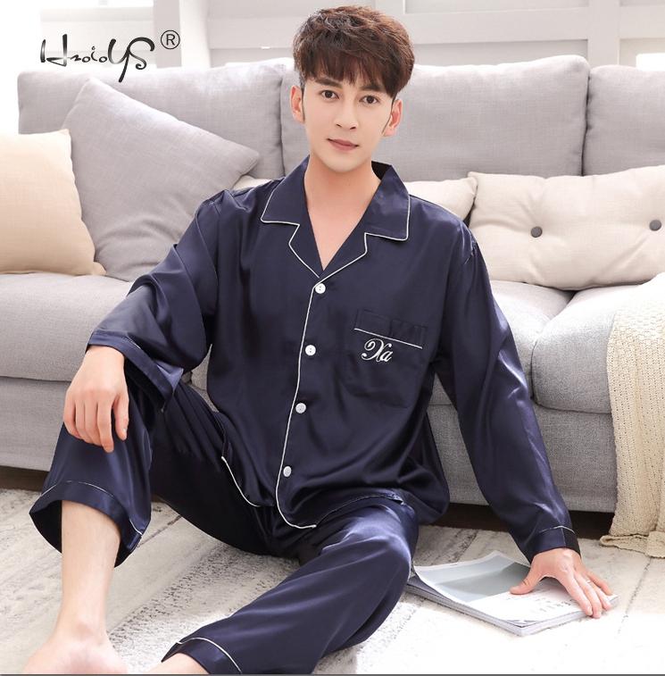 Luxury Pajama suit Satin Silk Pajamas Sets Couple Sleepwear Night Suit