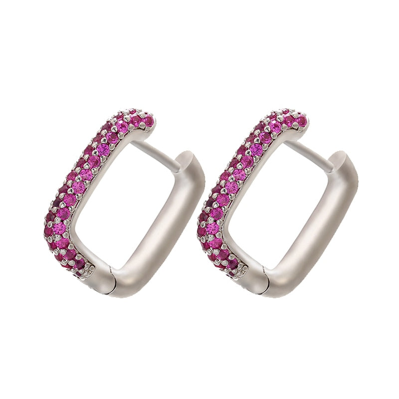 small hoop earrings crystal rainbow earrings Fashion