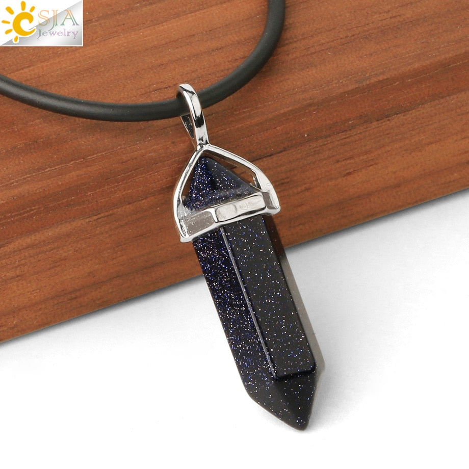 Crystal Necklaces Gem Stone Quartz Necklace Pendant Chakra