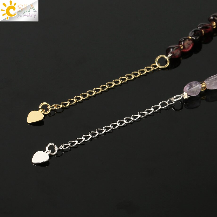 Gem Stone Bracelet for Women Chip Gravel Bracelets Purple Crystal