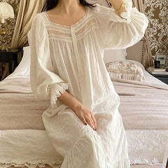 Lace Dress White Women Royal Retro Sleepwear Nightgowns