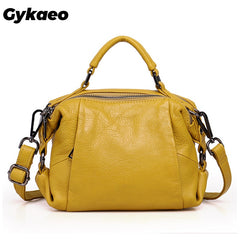 Ladies Fashion Small Boston Genuine Leather Handbag