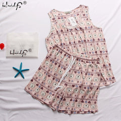 Summer Pajamas Cotton Sleepwear Suit  Pajamas Suit Plus Size