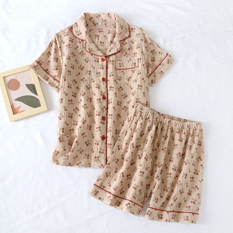 pajamas cotton crepe home service small Rose suit