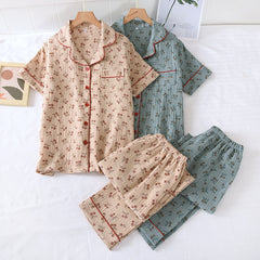 pajamas cotton crepe home service small Rose suit