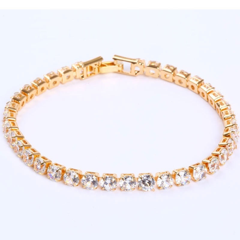 4mm Cubic Zirconia Tennis Bracelet Chain Bracelets