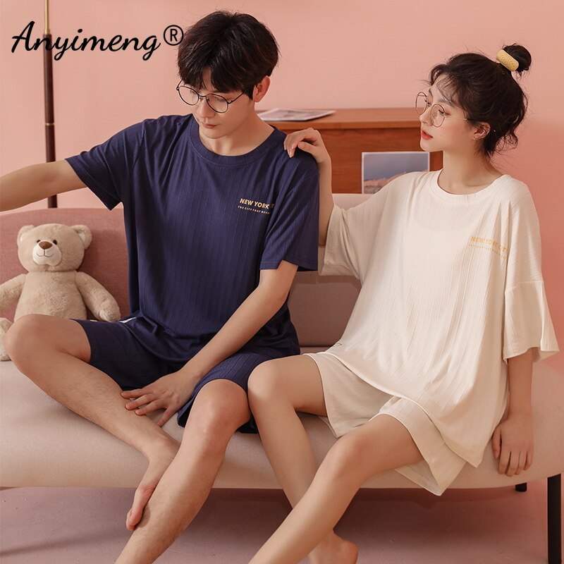 Fabric Pajamas Round Collar Sleepwear Leisure Loose Homewear