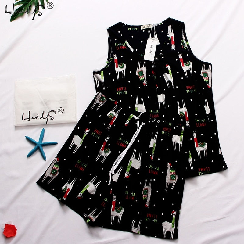 Summer Pajamas Cotton Sleepwear Suit  Pajamas Suit Plus Size