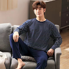 pajamas men long-sleeved striped style homewear suits