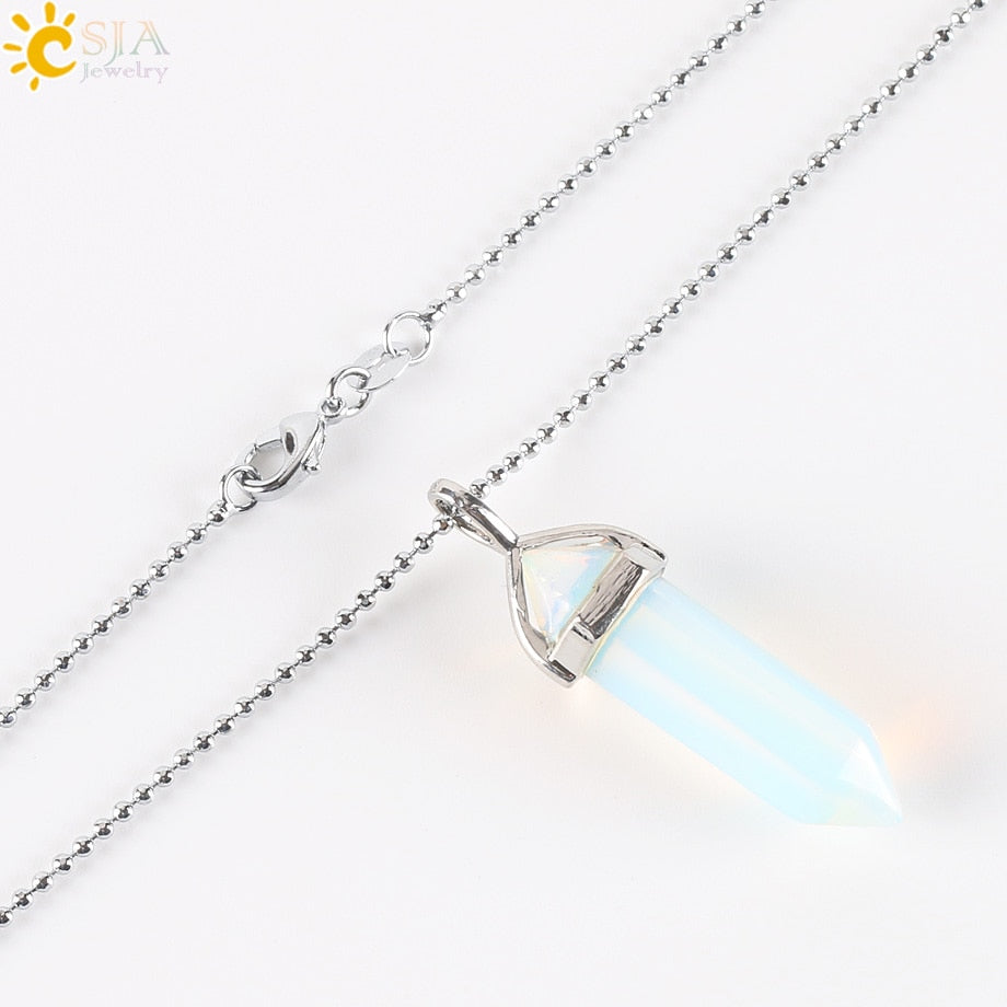 Crystal Necklaces Gem Stone Quartz Necklace Pendant Chakra