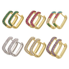 small hoop earrings crystal rainbow earrings Fashion