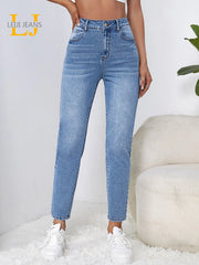 Women Harem Loose High Waist Jeans Plus Size