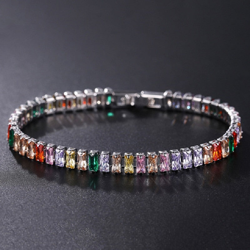 4mm Cubic Zirconia Tennis Bracelet Chain Bracelets